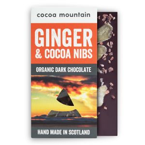 2 Dark Chocolate Bars with Ginger and Crunchy Cocoa Nibs