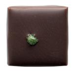 Peppermint: Muddy dark chocolate with smooth, sweet minty highlights, and a crystalised mint leaf for crunch